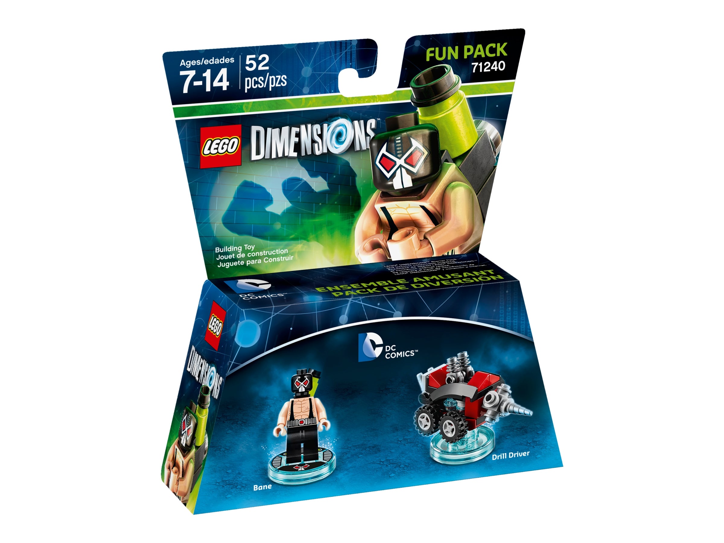 Details about   LEGO Dimensions 71240 DC Comics Fun Pack Game Disc base stand BANE minifigure